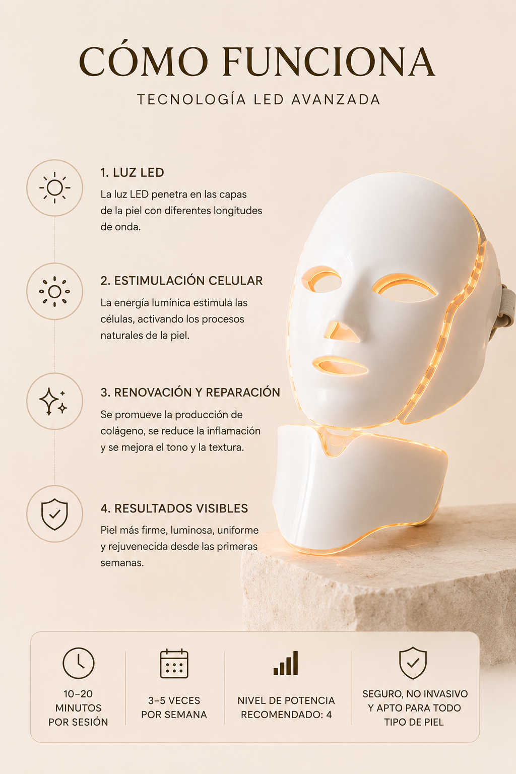 TaraLumi™ Máscara Facial LED